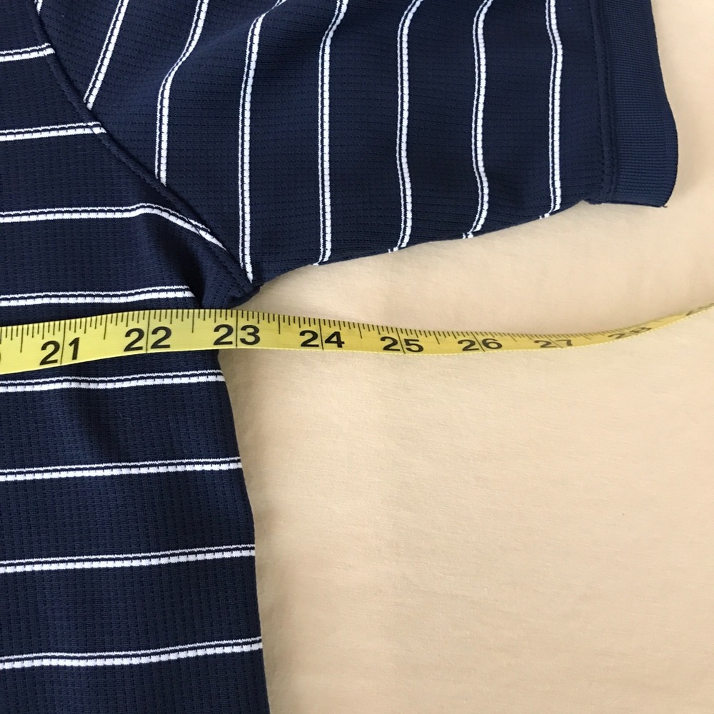 Nike Dri-Fit Polo Mens XL Shirt Blue White Stripes Short Sleeve - Picture 7 of 9